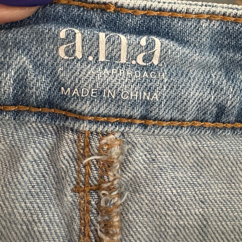 A.N.A Embroidered Denim Jean Skirt Size 14 - Picture 3 of 9